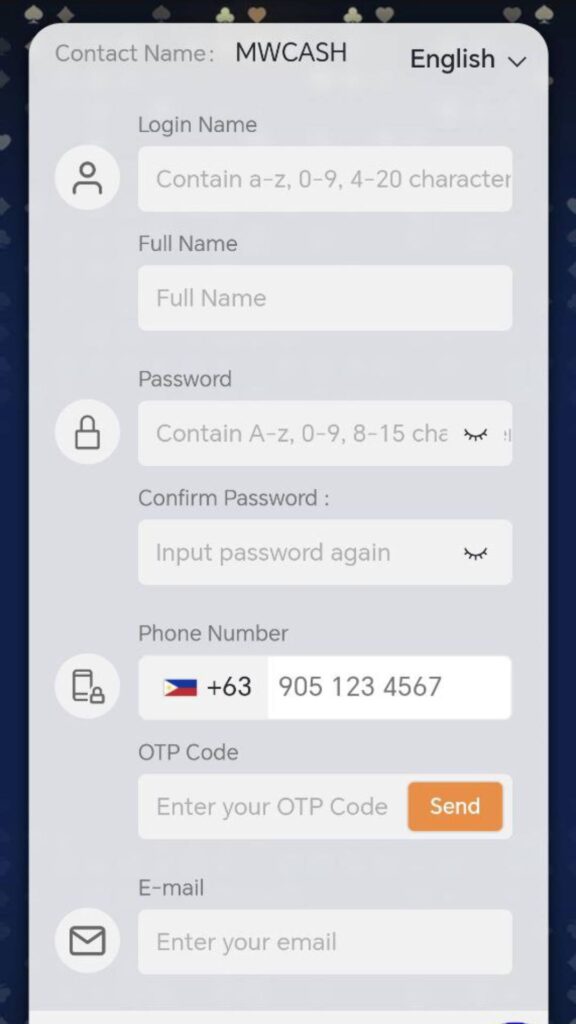 Register Page Preview